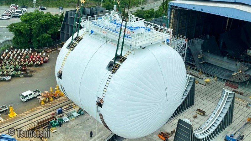 LNG fuel tank built at TSUNEISHI